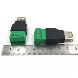 Гніздо USB Female тип A з клемником на кабель