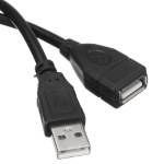 Кабель USB2.0 AM/AF, удлинитель 1,5м черный