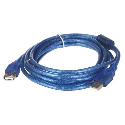 Cable USB2.0 AM/AF extension cable 4.5m blue with filter