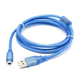 Кабель USB2.0 AM/mini-USB 1.4м синій з фільтром