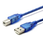 Кабель USB2.0 AM/BM 2.5м синий с фильтром
