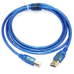 Кабель USB2.0 AM/BM 2.5м синий с фильтром
