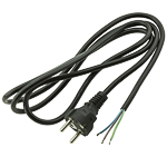 Power cable straight without connector 3x0.75mm 1.8m black