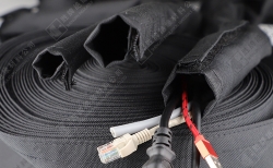 Velcro cable sleeve SP-MST-30 текстильный оборачиваемый ЧЁРНЫЙ [1м]
