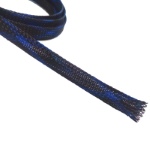 Cable braid<gtran/> snake skin 6mm, black with blue<gtran/>