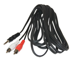 Cable  CCA-458 5m, 3.5mm (jack)/2xRCA (tulip)