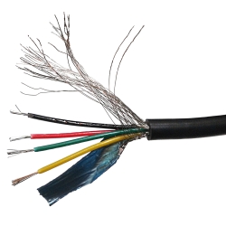 Signal cable RVVP 4*0.2 мм2 экранированный ПВХ черный