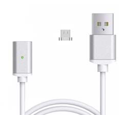 Magnetic cable  USB2.0 AM/B micro-USB 1m white