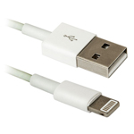 Кабель USB 2.0 AM/Apple Lightning 1.0м белый TPE