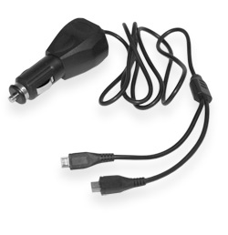  USB Car Charger 5V, 3A, 2xMicroUSB