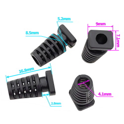 Flexible cable gland XD-12 4.1mm Black