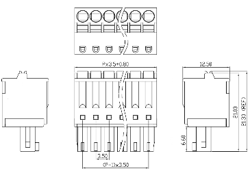 Клемник роз'ємний XK15EDGKD-3.5-06P