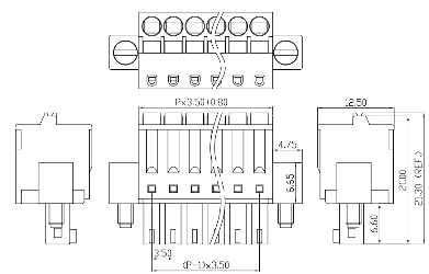 Pluggable terminal block XK15EDGKDM-3.5-06P