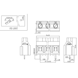 Screw terminal block XK950-9.5-03P Green