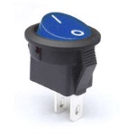 Key switch KCD1-108-B ON-OFF round 2pin blue