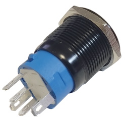 Кнопка Антивандальная FT19Q-F11Z/E синяя подсветка 12-24V AC/DC