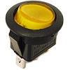 Switch with round button with illumination ON-OFF 3pin Yellow