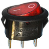 Key switch KCD1-101N-9 oval illuminated ON-OFF 3pin red