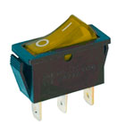 Key switch  KCD3-101N-5 backlit ON-OFF 3pin yellow