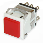 Button KD2-23WRN red with ON-ON latching