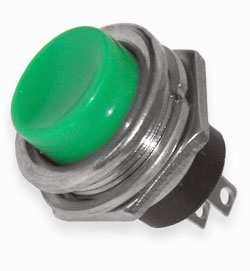 Кнопка DS-212 без фіксації OFF- (ON) зелена