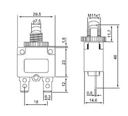 Захисний вимикач ST-1/LX-01-10A 10A/250V