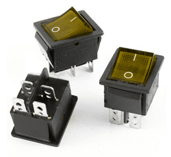 Key switch KCD2-201N ON-OFF 4pin YELLOW