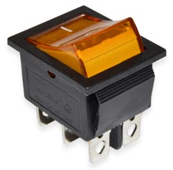 Key switch KCD2-202N-2 ON-ON 6pin YELLOW