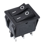 Key switch  KCD2-2102-2 double ON-OFF, BLACK 6pin