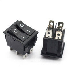 Key switch  KCD2-2102-2 double ON-OFF, BLACK 6pin