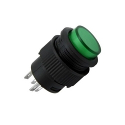 Button R16-503AD-G green with ON-OFF latching