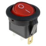 Key switch KCD1-108N-2-R ON-OFF 3pin with backlight red