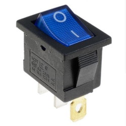 Key switch  KCD1-101N-LED 3pin backlit ON-OFF 6A blue