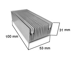 Радіатор алюмінієвий 53*31*100MM aluminum heat sink
