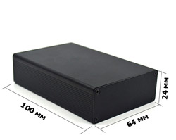 Корпус алюминиевый 100*64*24MM aluminum case BLACK