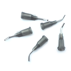 Dispensing needle for cartridges 1.2mm angled METAL-plastic