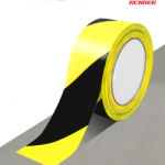 Warning tape black and yellow self-adhesive 0.13mmx48mmx33m