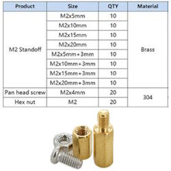 Fastener kit M2 stand, screw, nut 120 pcs.