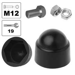 Cap for bolt/nut M12 black