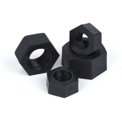 Гайка М4 шестигранна, чорна пластикова