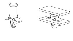 Mounting stand BFT-15 L = 15.9mm plastic with latch