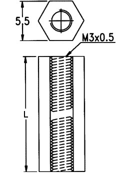 Стійка пластикова HTP-335 двустор. внутр. резьбой М3x35мм