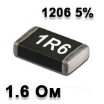 SMD resistor<gtran/> 1.6R 1206 5%