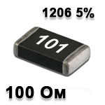 SMD resistor<gtran/> 100R 1206 5%