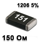 SMD resistor<gtran/> 150R 1206 5%