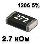 SMD resistor<gtran/> 2.7K 1206 5%