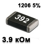 SMD resistor<gtran/> 3.9K 1206 5%
