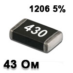 SMD resistor<gtran/> 43R 1206 5%