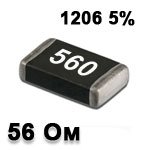 SMD resistor<gtran/> 56R 1206 5%