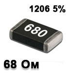 SMD resistor<gtran/> 68R 1206 5%